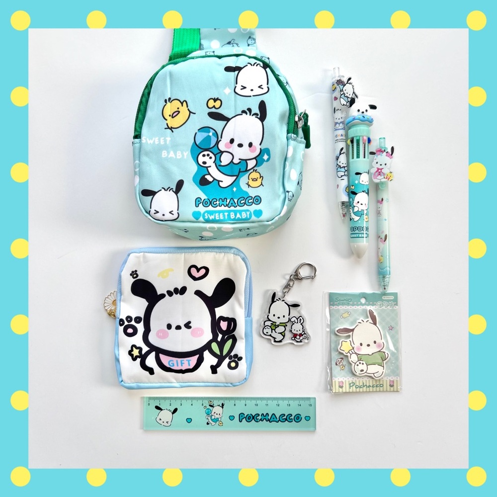 💙Pochacco Adorable 8-Piece Small Crossbody Bundle!